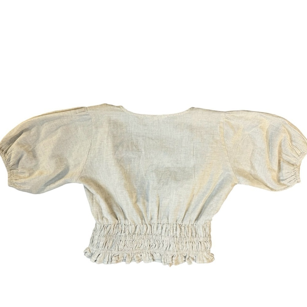 Sim and Sam Cotton Linen Scrunched Crop Top Womens Size Medium - Picture 3 of 7